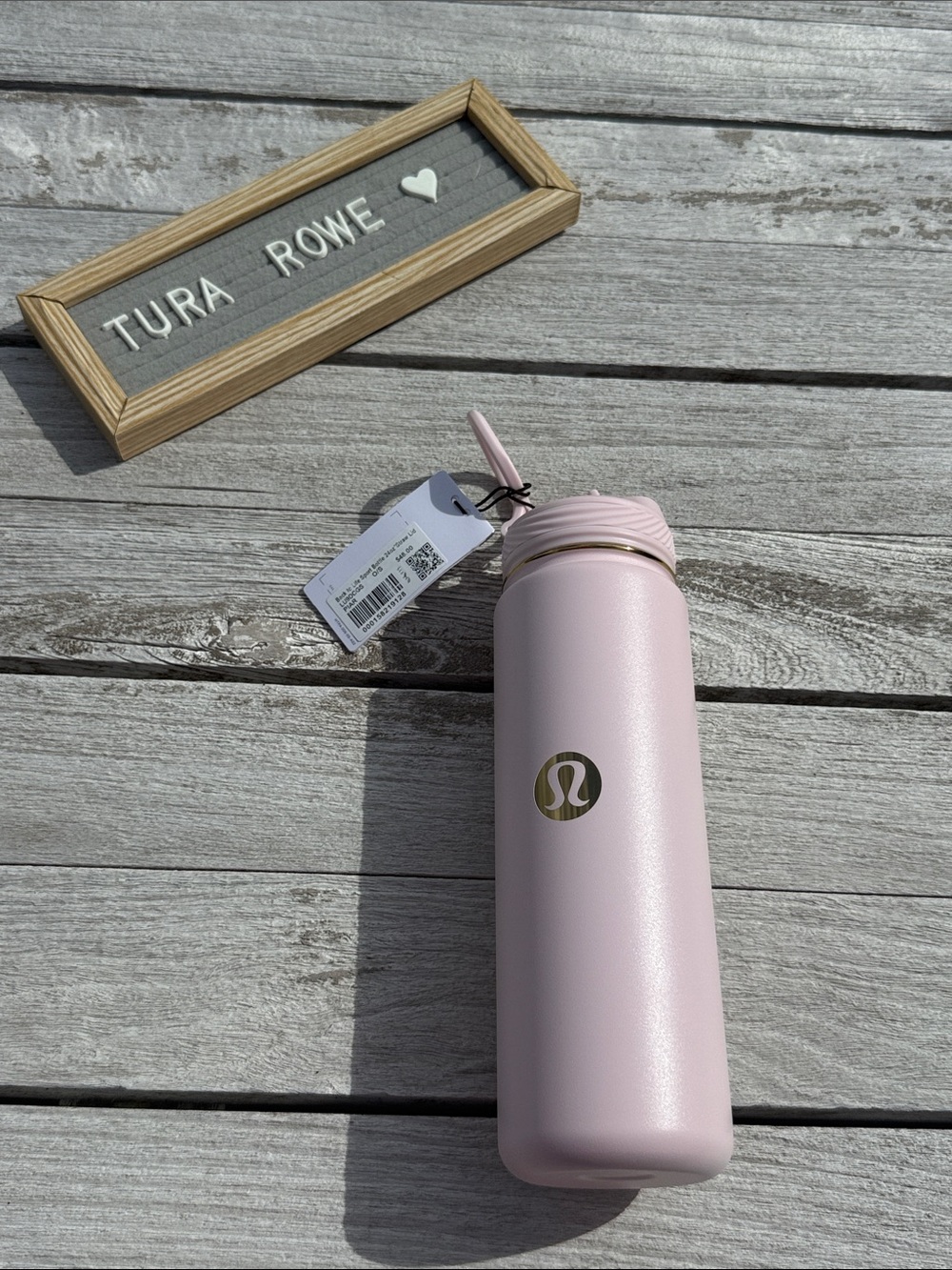 Lululemon Back to Life Sport Bottle 24 oz Pink Pearl Straw Lid NWT